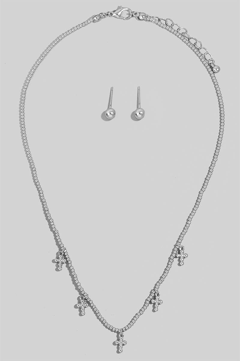 Mini Cross Charms Beaded Necklace
