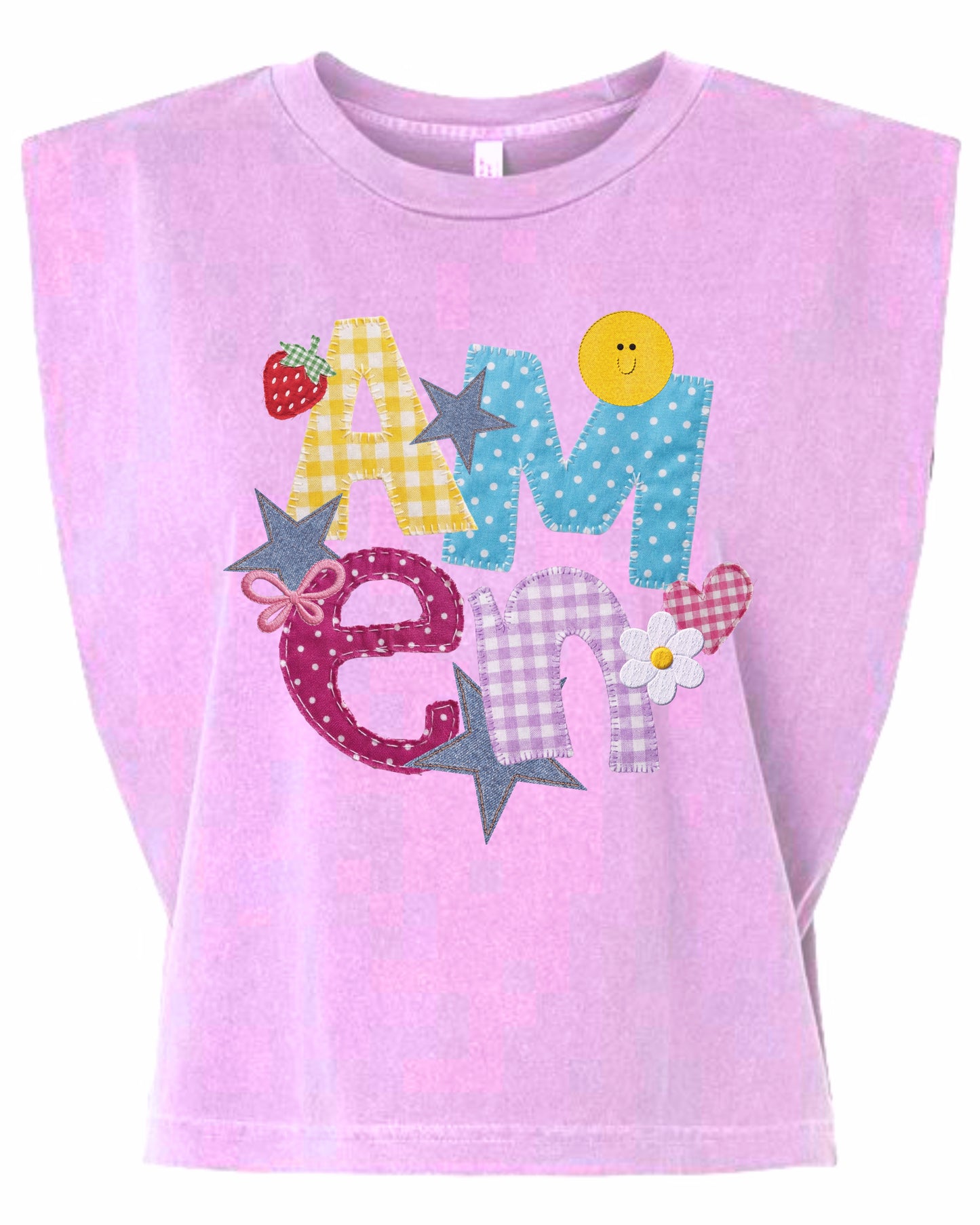 Amen Patchwork Graphic Tank | Faith-Based Apparel