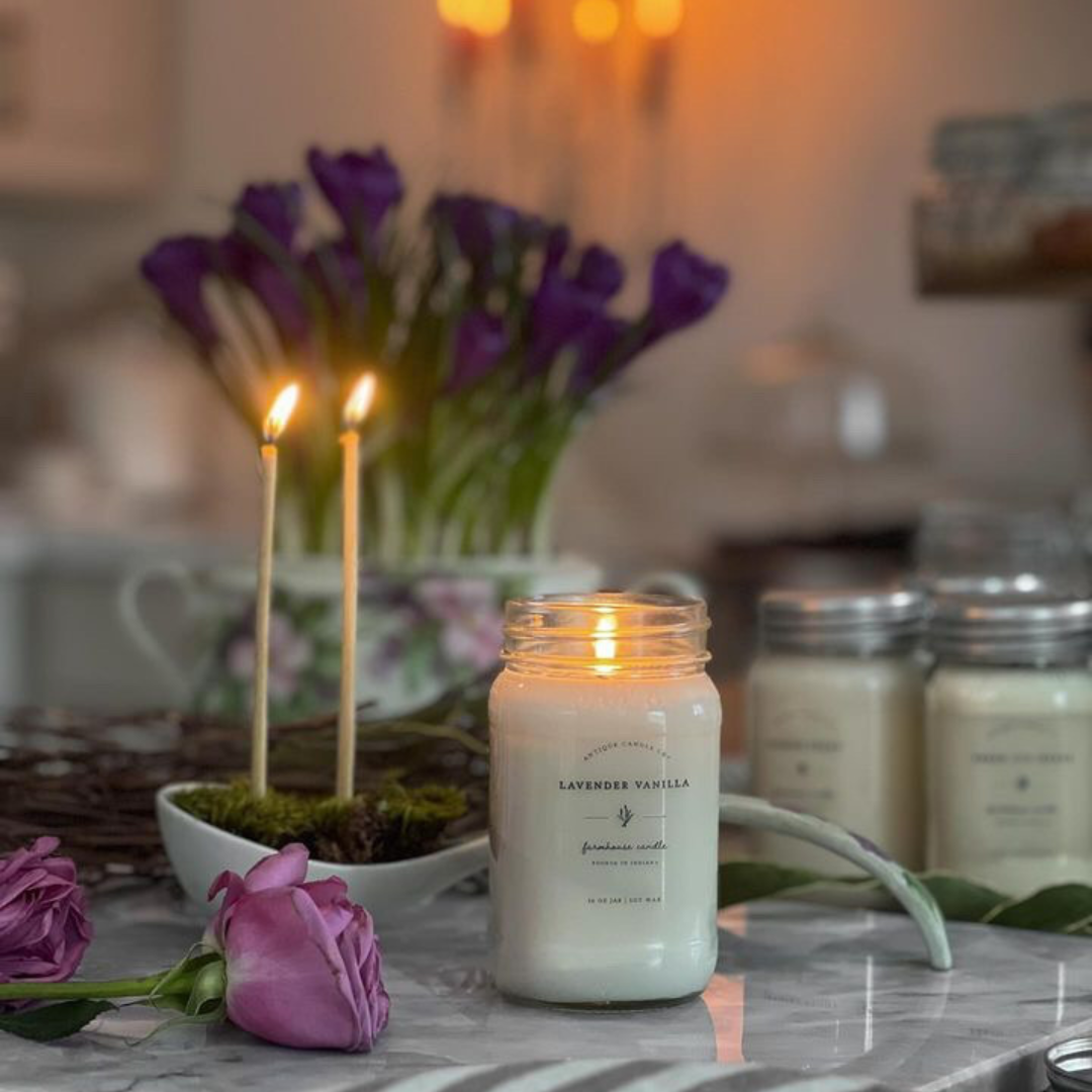 Lavender Vanilla - Soy Wax Mason Jar Candle