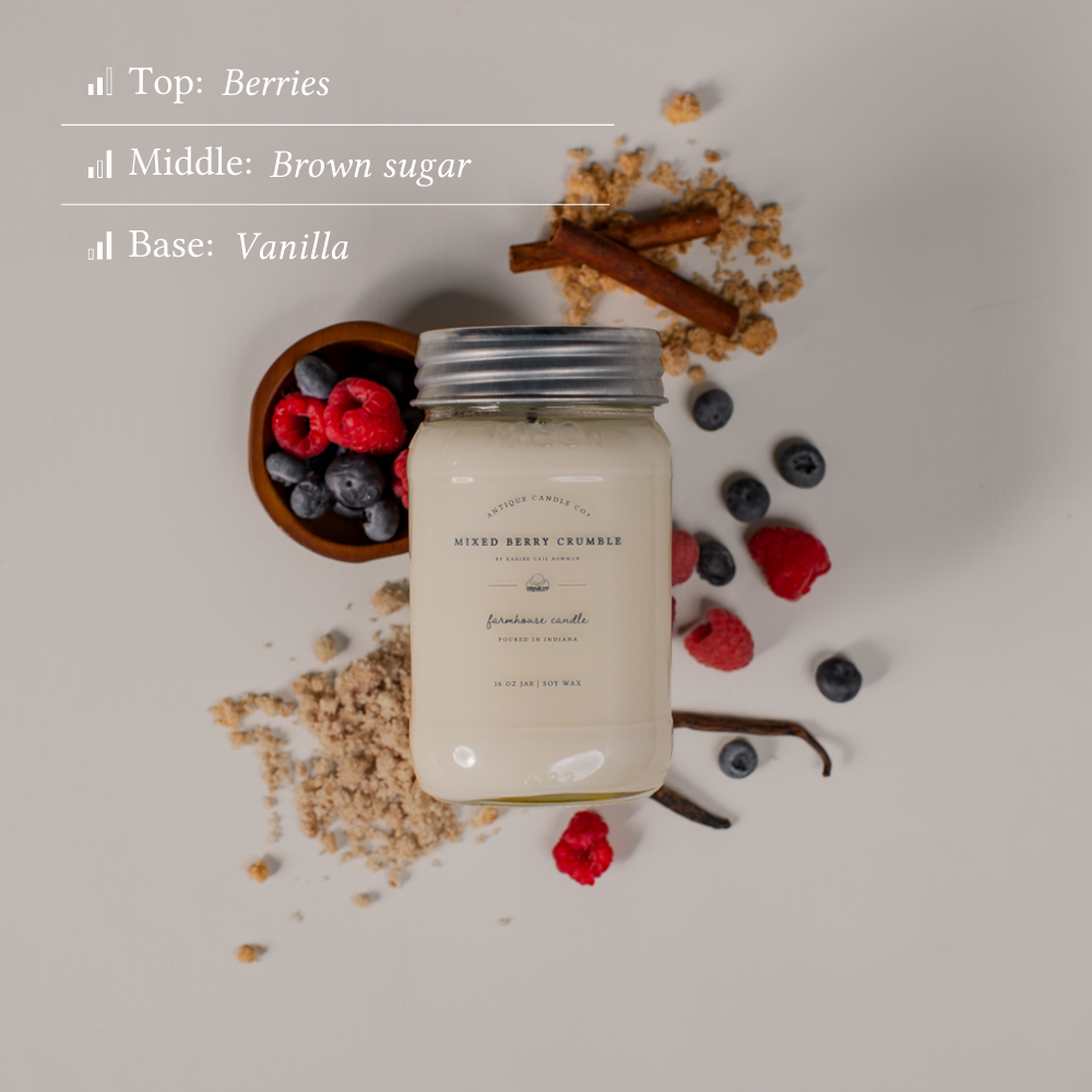 Mixed Berry Crumble - Soy Wax Mason Jar Candle