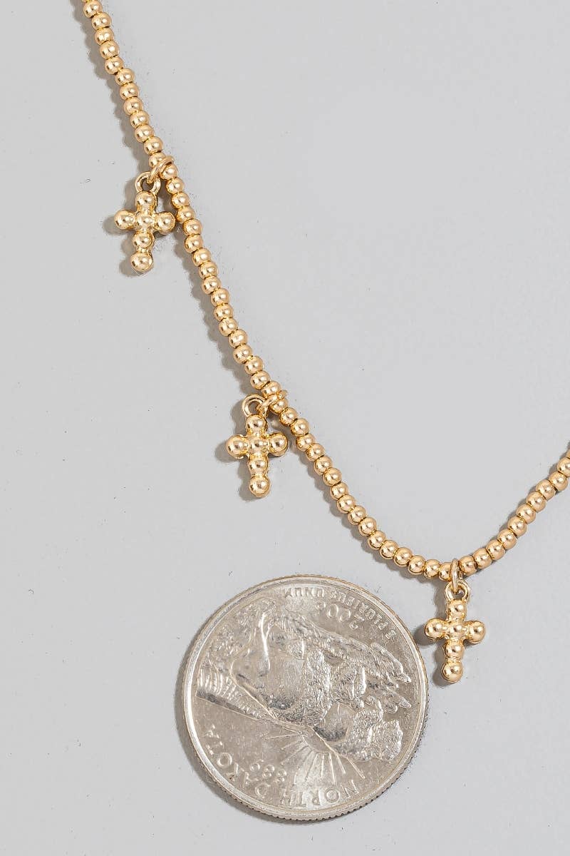 Mini Cross Charms Beaded Necklace
