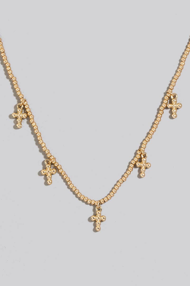 Mini Cross Charms Beaded Necklace