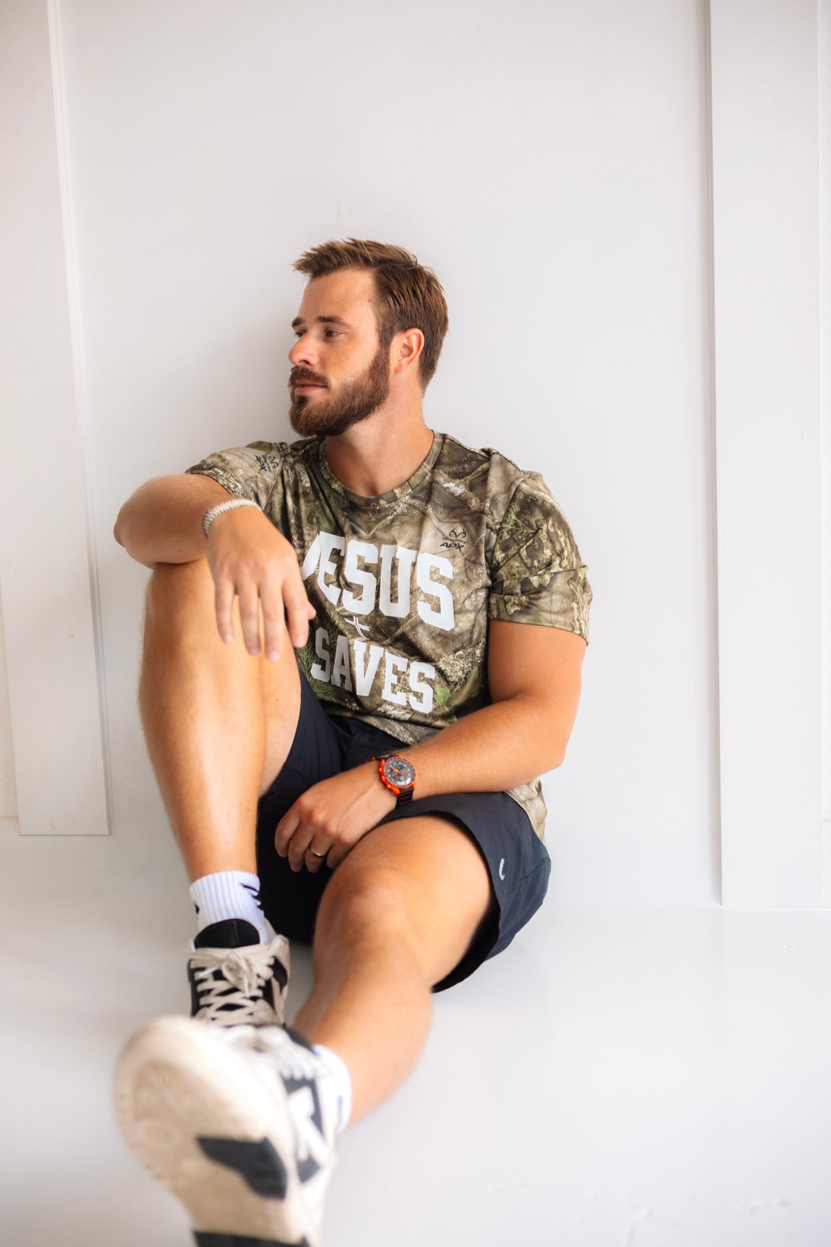 Jesus Saves Camo Performance Tee Shirt | Faith-Based Apparel