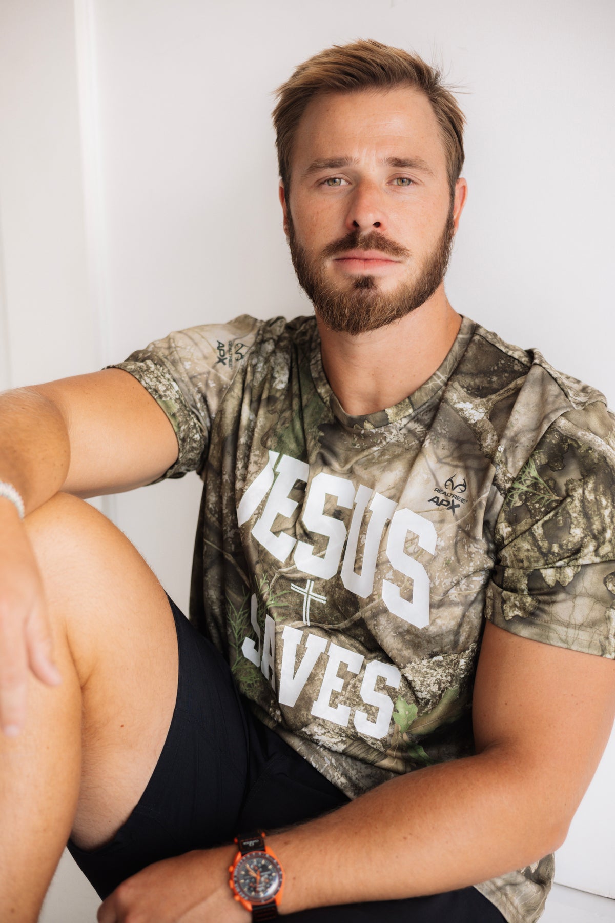 Jesus Saves Camo Performance Tee Shirt | Faith-Based Apparel