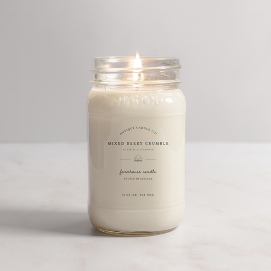 Mixed Berry Crumble - Soy Wax Mason Jar Candle