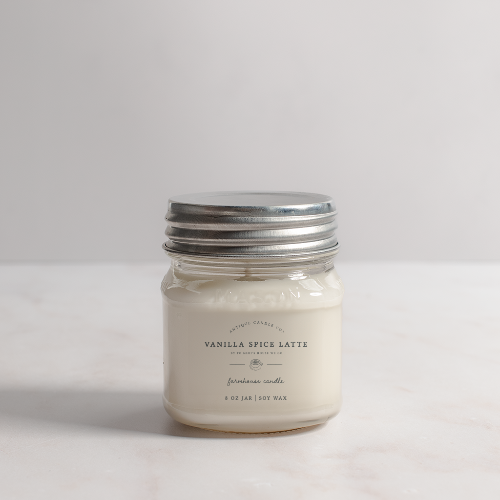 Vanilla Spice Latte - Soy Wax Mason Jar Candle