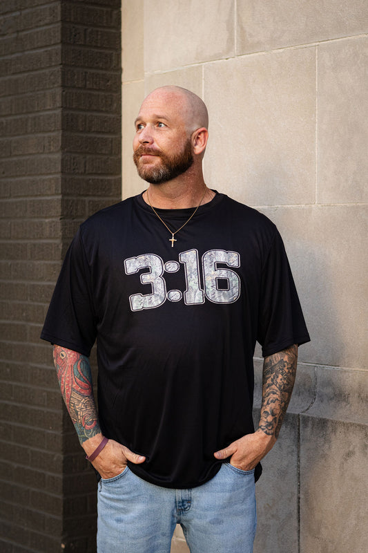 Christian Graphic Tee “3:16 Performance Tee Shirt | Faith-Based Apparel
