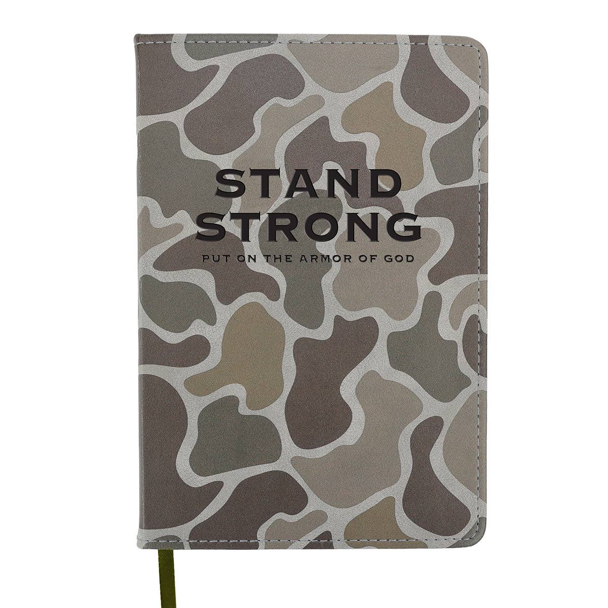 Kerusso Mens Faux Leather Journal Stand Strong Camo