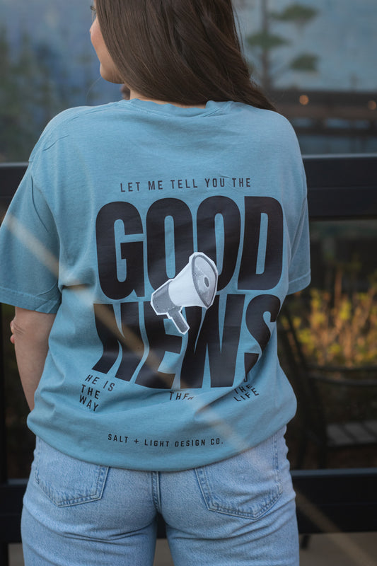 Good News Graphic Tee Shirt | Faith-Based Apparel