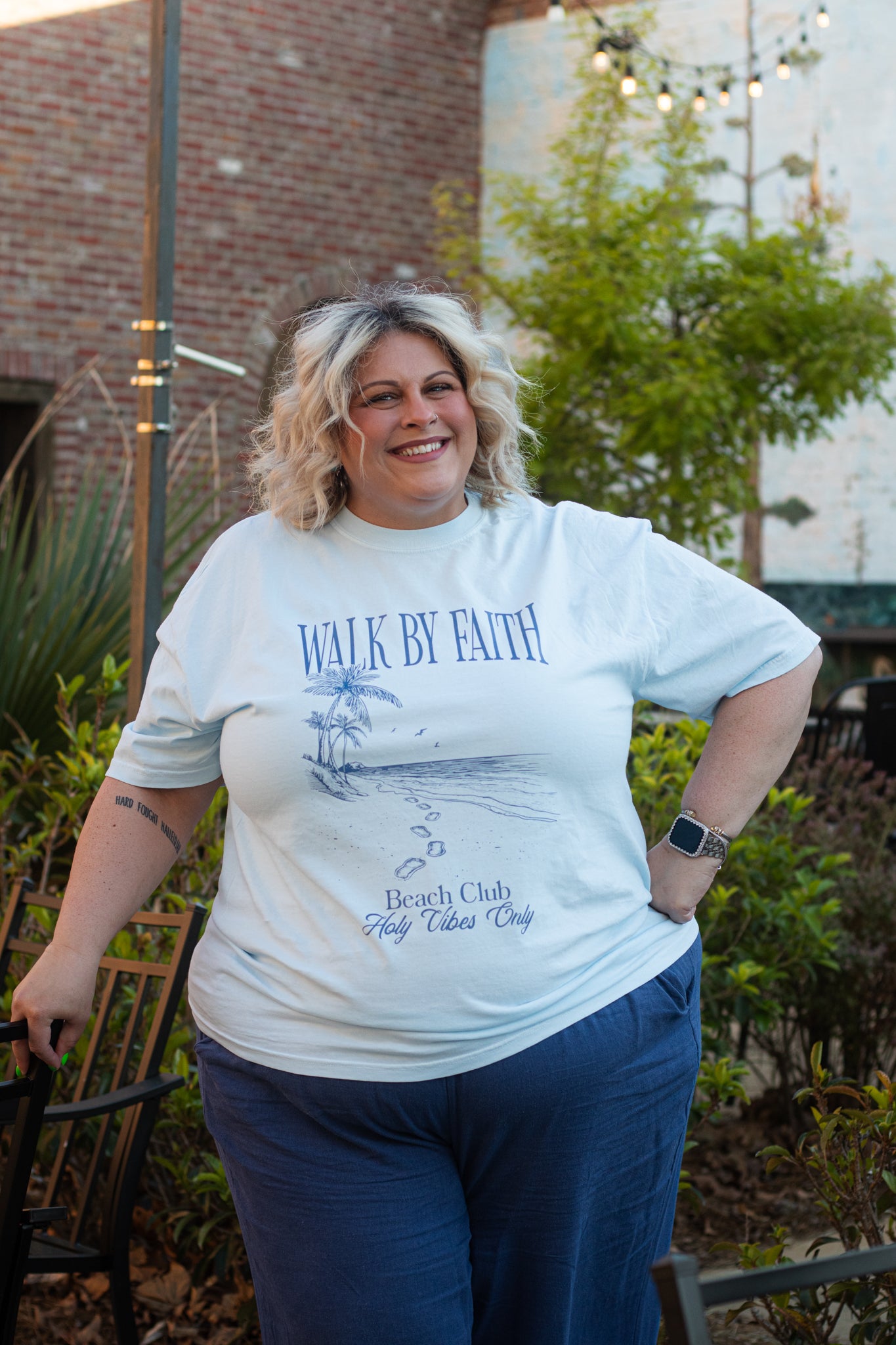 Walk By Faith Beach Club Tee Shirt | Faith-Based Apparel