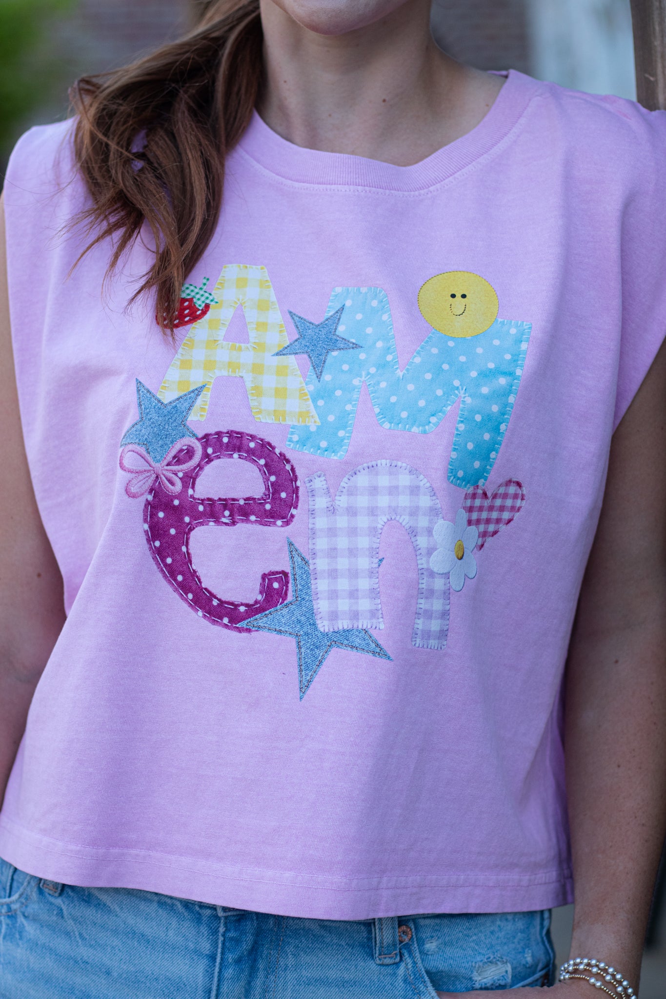 Amen Patchwork Graphic Tank | Faith-Based Apparel