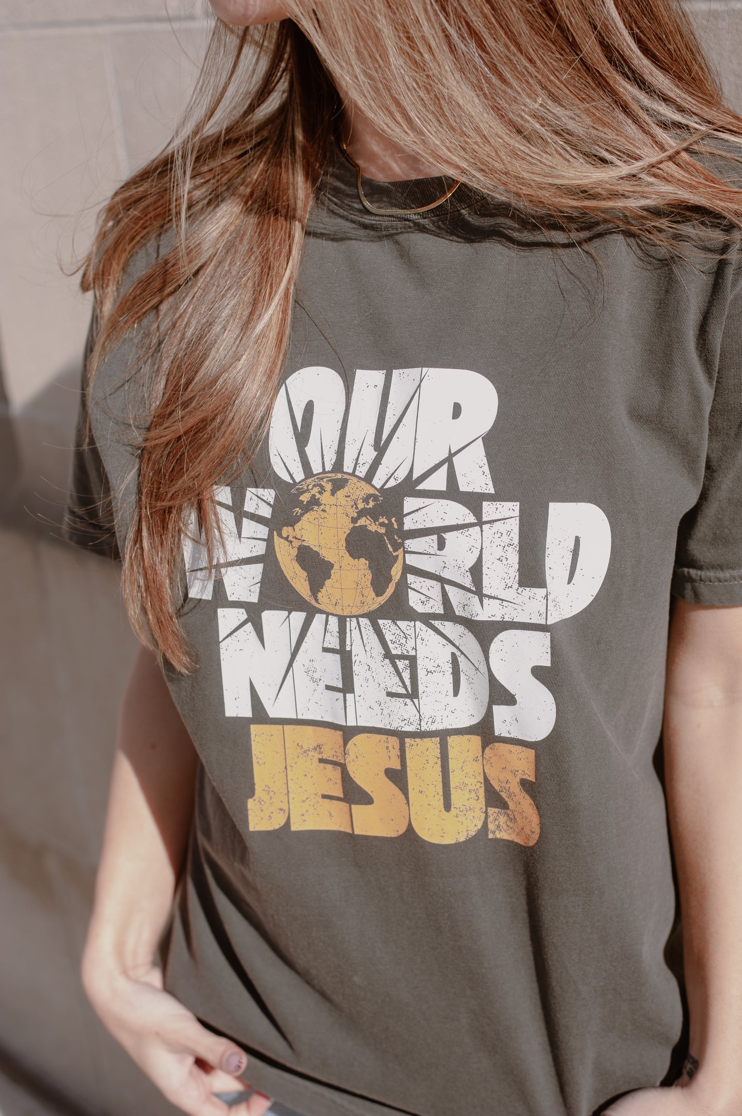 Our World Needs Jesus Tee – Christian Graphic Shirt